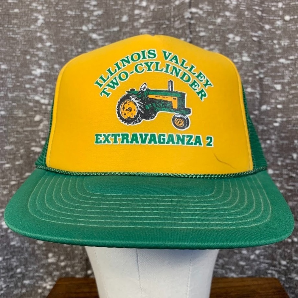 Vtg John Deere Trucker Hat Illinois‎ Valley Two-Cylinder Extravaganza Madhatter